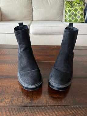 Topshop Women’s Black Suede Chelsea Lug sole Boots